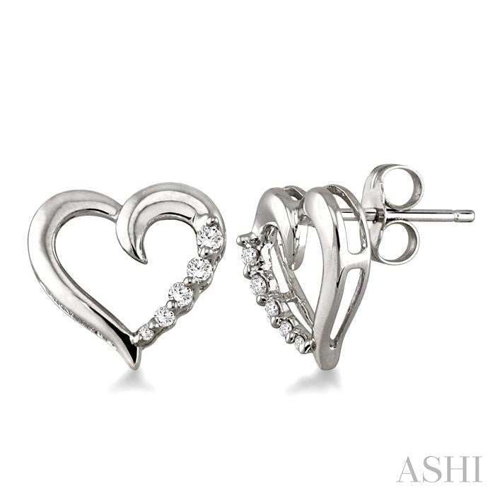 1/8 ctw Round Cut Diamond Journey Earrings in 10K White Gold