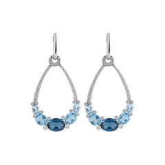 14KT Gold Blue Topaz Earrings