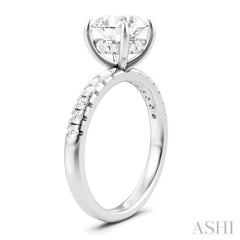 1/3 Ctw Circular Shape Round Cut Diamond Semi-Mount Engagement Ring in 14K White Gold