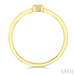 1/6 Ctw Petite Bezel Set Emerald Cut Diamond Fashion Ring in 10K Yellow Gold