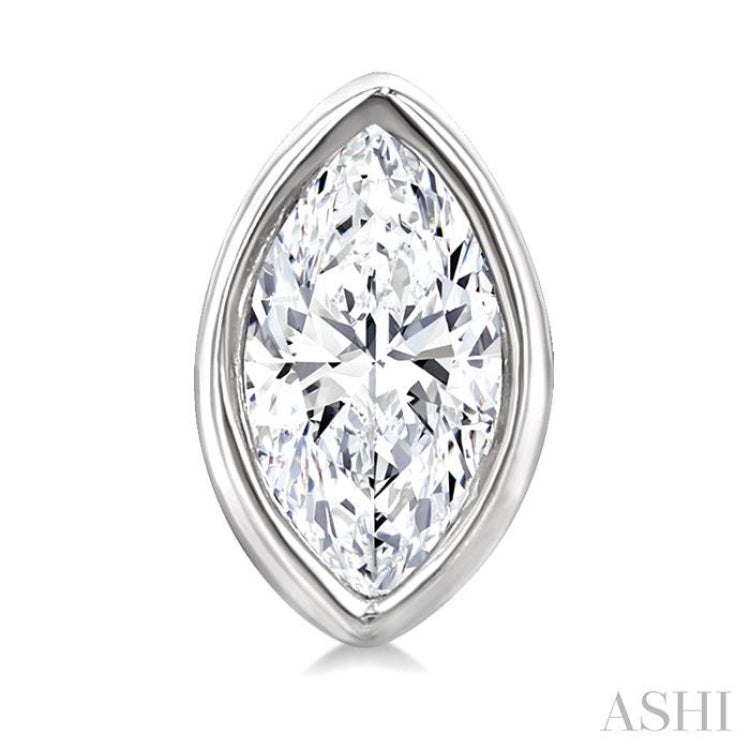 1/5 Ctw Petite Bezel Set Marquise Cut Diamond Fashion Stud Earrings in 10K White Gold