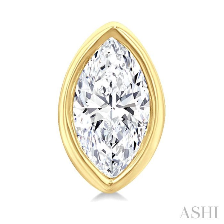 1/5 Ctw Petite Bezel Set Marquise Cut Diamond Fashion Stud Earrings in 10K Yellow Gold