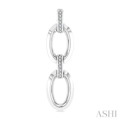 1/10 Ctw Oval Shape D-Link Round Cut Diamond Fashion Earring in Sterling Silver