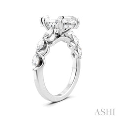 3/4 Ctw Marquise Shape Marquise and Round Cut Diamond Semi-Mount Engagement Ring in 14K White Gold