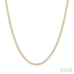5 Ctw Illusion Round Cut Diamond Eternity Tennis Necklace in 14K Yellow Gold