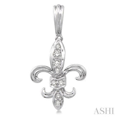 1/4 ctw Round Cut Diamond Fleur De Lis Earrings in 14K White Gold