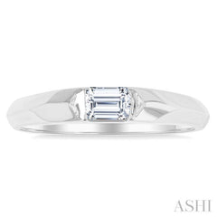 1/3 Ctw East-West Set Emerald Cut Diamond Fashion Ring in 14K White Gold