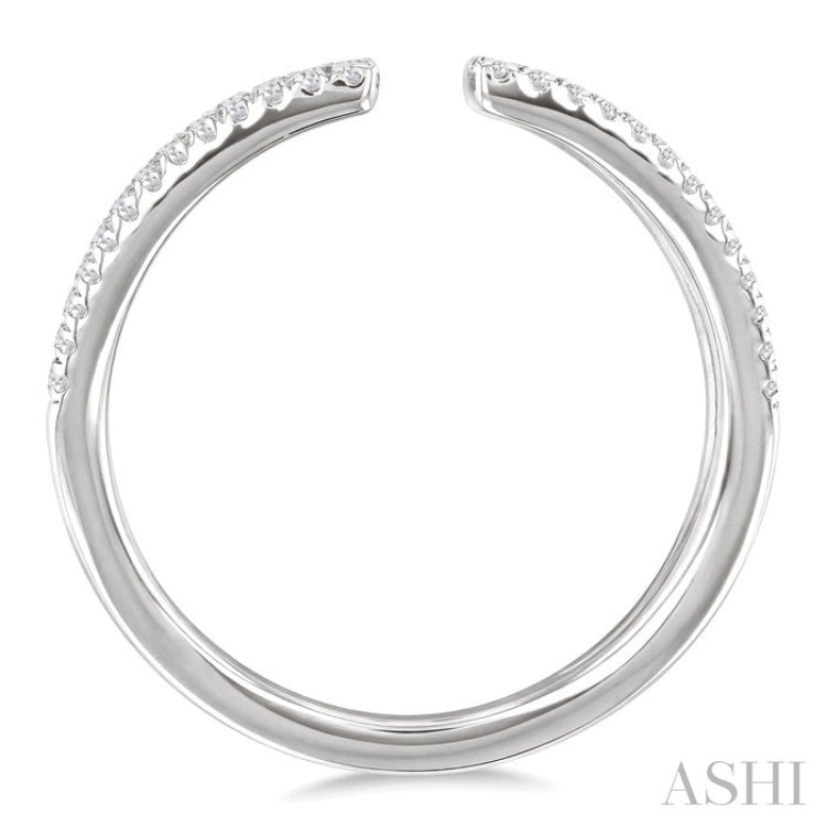 1/3 Ctw Geometric Wide Split Lightweight Round Cut Diamond Open Fashion Ring in 10K White Gold