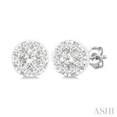 1/6 Ctw Lovebright Petite Round Shape Round Cut Diamond Fashion Stud Earrings in 10K Yellow and White Gold