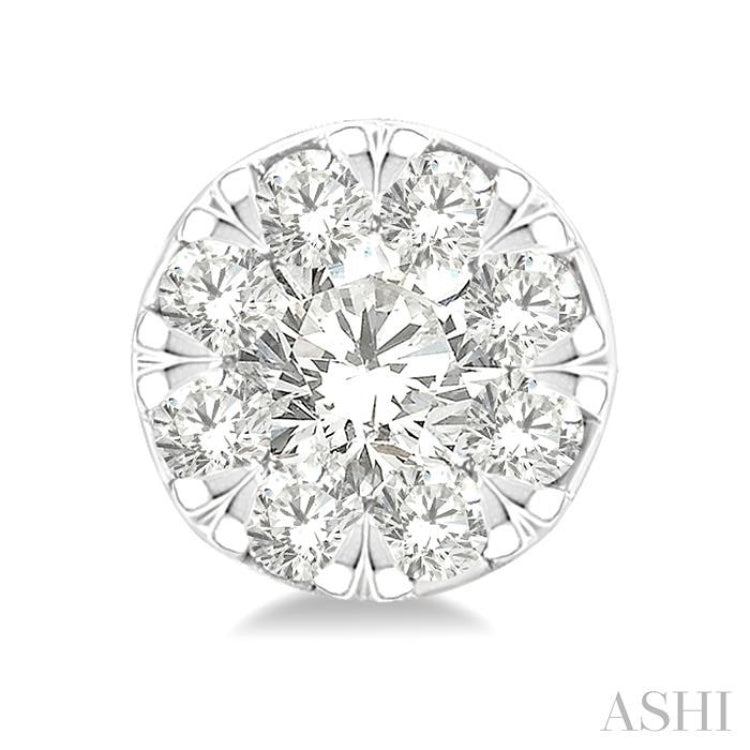 1/6 Ctw Lovebright Petite Round Shape Round Cut Diamond Fashion Stud Earrings in 10K Yellow and White Gold