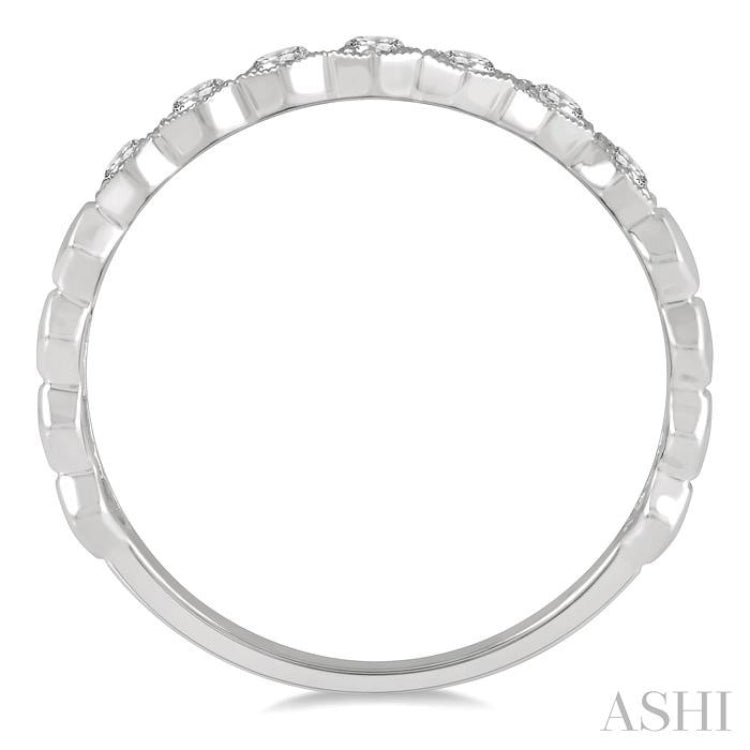 1/6 ctw Round Cut Diamond Stackable Wedding Band in 14K White Gold