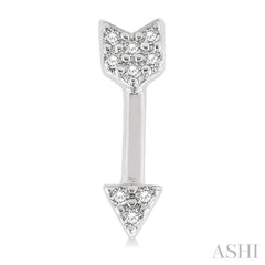 1/20 Ctw Petite Arrow Round Cut Diamond Fashion Stud Earrings in 10K White Gold