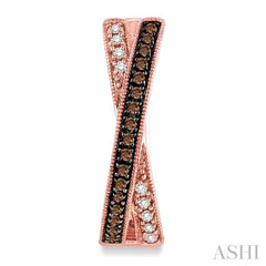1/3 ctw White and Champagne Brown Single Cut Diamond Earrings in 10K Rose Gold