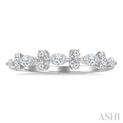 1/2 Ctw Scatter Marquise and Round Cut Diamond Fashion Band in 14K White Gold