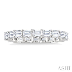 2 1/10 Ctw East-West Set Emerald Cut Diamond Eternity Wedding Band in 14K White Gold