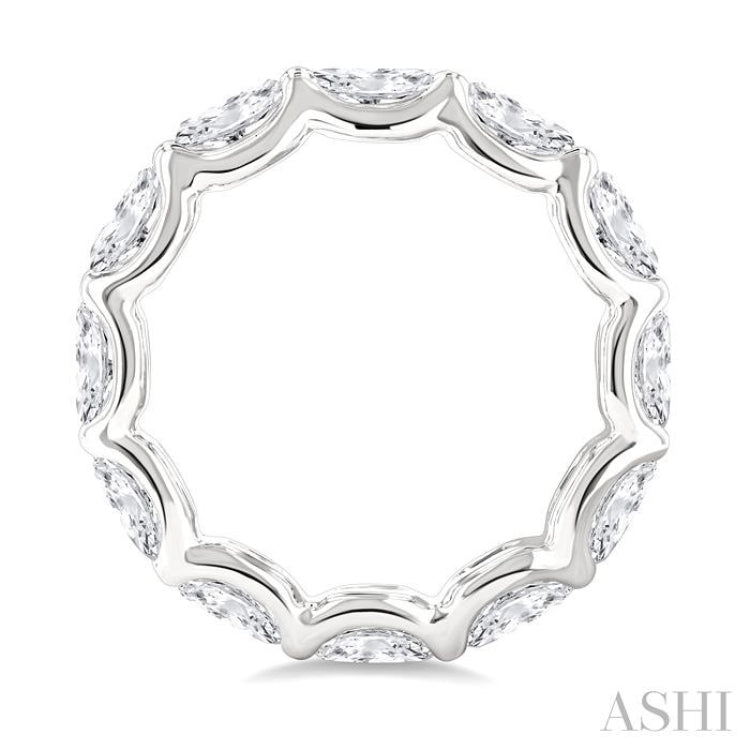 3 3/4 Ctw East-West Set Oval Cut Diamond Eternity Wedding Band in 14K White Gold