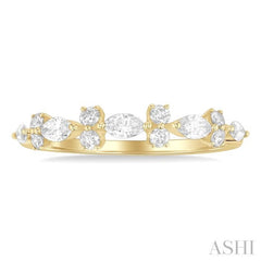 1/2 Ctw Scatter Marquise and Round Cut Diamond Fashion Band in 14K Yellow Gold