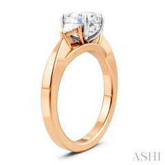 1/4 Ctw Oval Shape Trillion Cut & Round Cut Diamond Semi-Mount Engagement Ring in 14K Rose and White Gold
