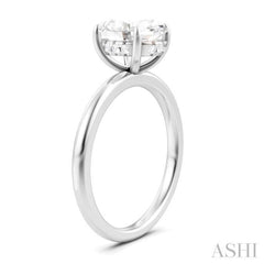 1/20 Ctw Oval Shape Round Cut Diamond Semi-Mount Engagement Ring in 14K White Gold
