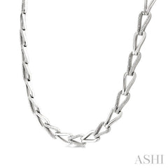 1/4 Ctw Round Cut Diamond Bold Knot Link Fashion Necklace in Sterling Silver