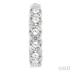 5 Ctw Inside-Out Embellished Round Cut Diamond Hoop Earrings in 14K White Gold
