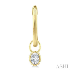 1/3 Ctw Bezel Set Oval Cut Diamond Huggie Earrings in 10K Yellow Gold