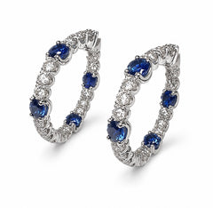 Diamond & Sapphire Hoops