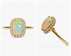 Opal & Diamond Ring