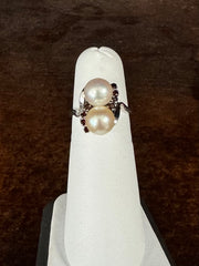 Pearl and Garnet Ring