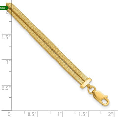 Silver Gold-pl Satin/Textured 2-Strand with 1in ext. Bracelet