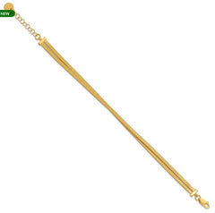 Silver Gold-pl Satin/Textured 2-Strand with 1in ext. Bracelet